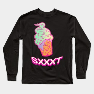 Ice cream cone black backdrop Long Sleeve T-Shirt